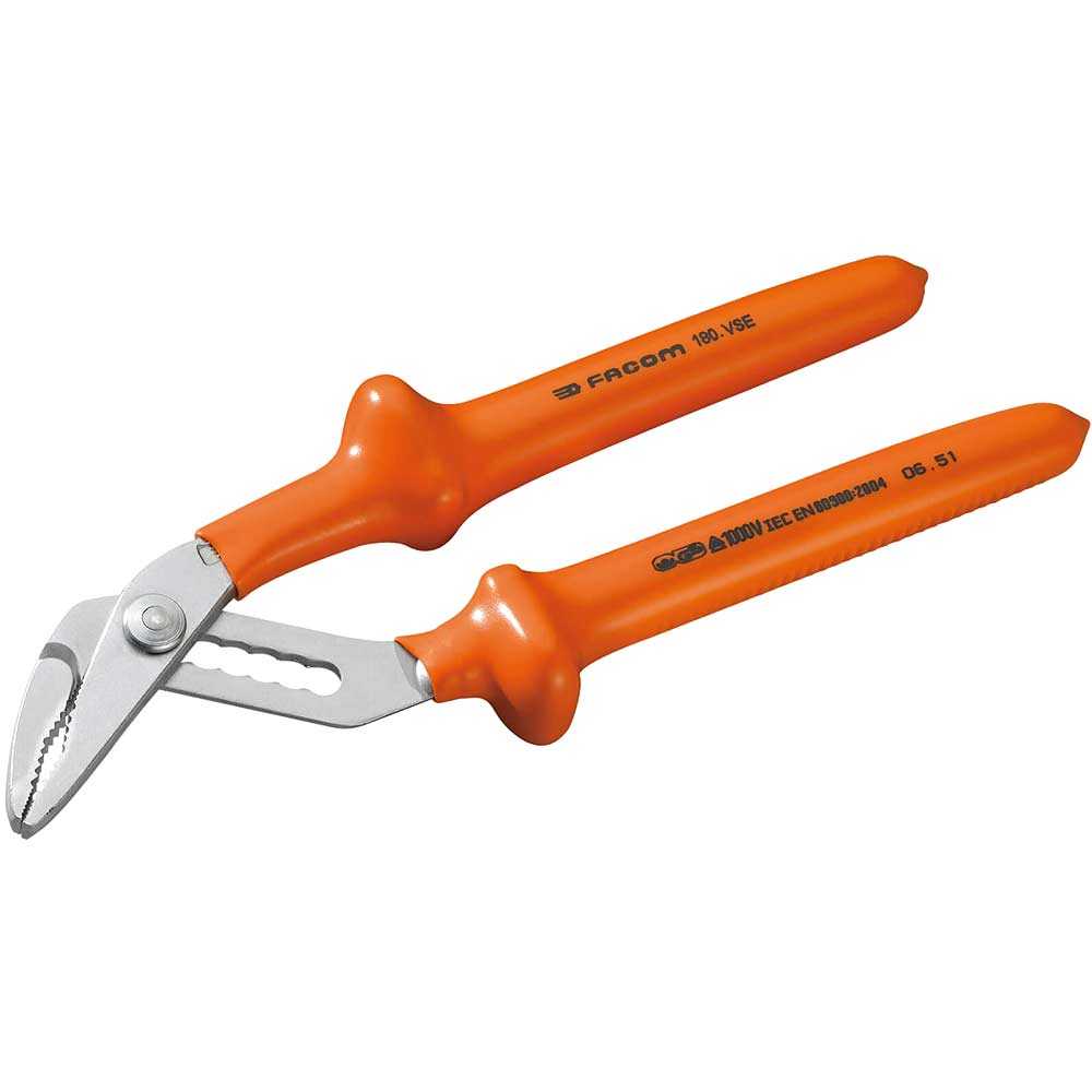 Photo of Facom Vse Series Insulated Long Nose Slip Joint Pliers 250mm