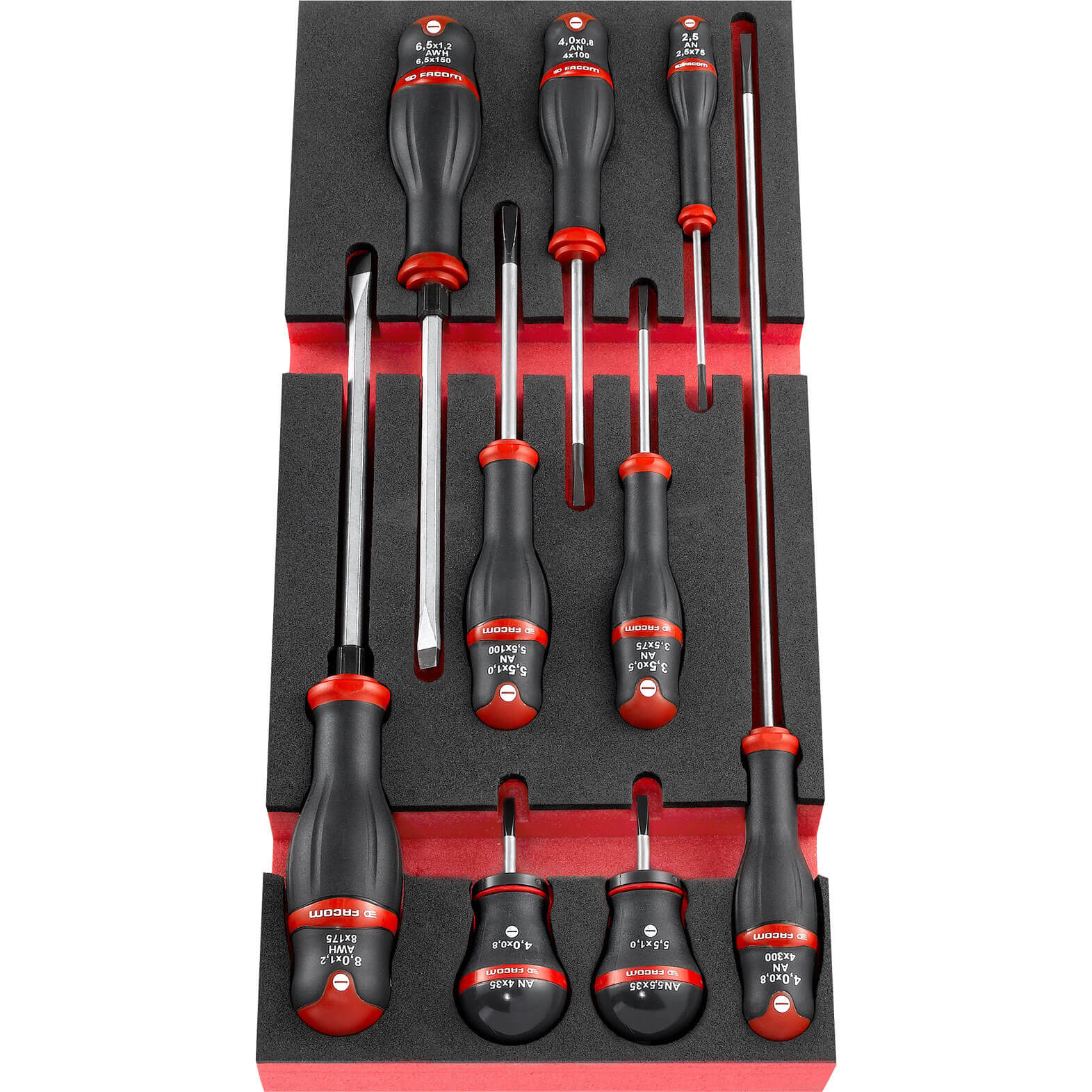 FACOM TOOLS EXTRA LONG PROTWIST SCREWDRIVER SET SLOTTED & PHILLIPS