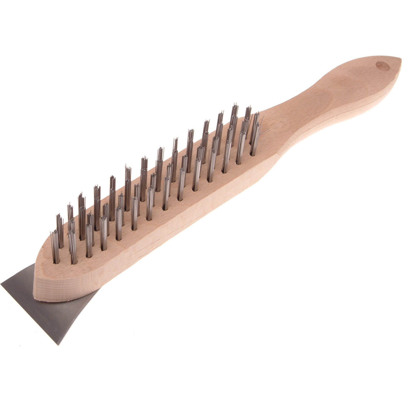 Photo of Faithfull Lightweight Wire Scratch Brush And Scraper 4 Rows