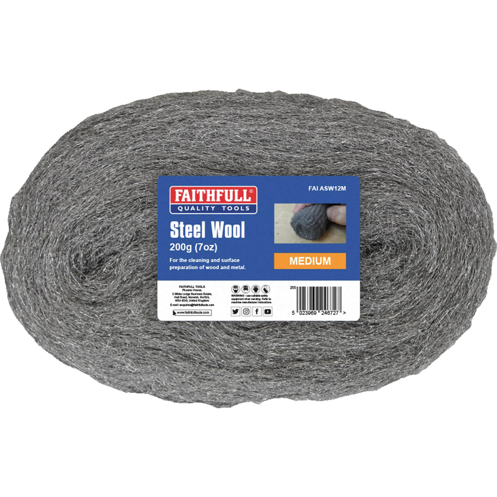 Image of Faithfull Steel Wire Wool Medium 200g