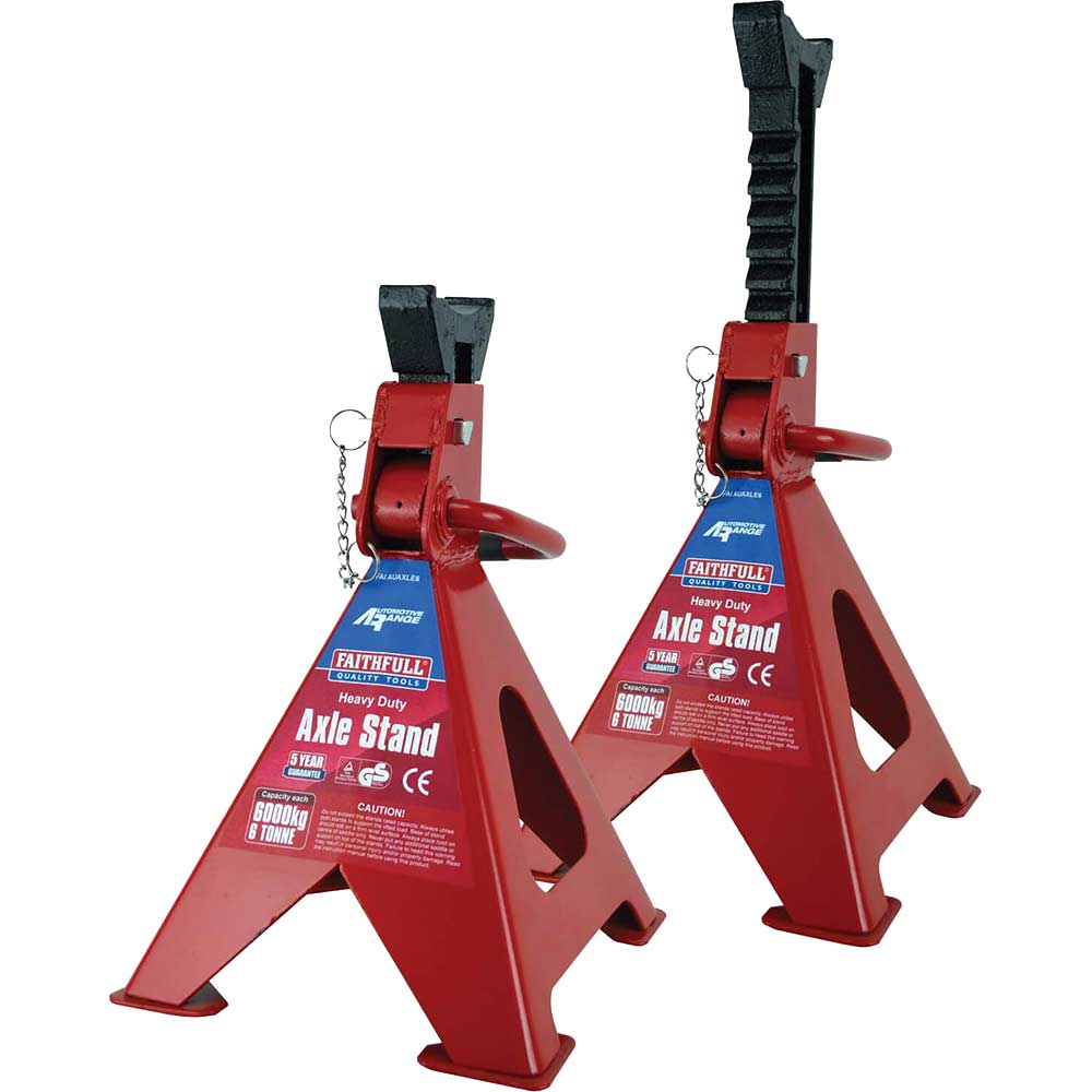 Photo of Faithfull Axle Stands Quick Release Ratchet Ajustment 6 Tonne