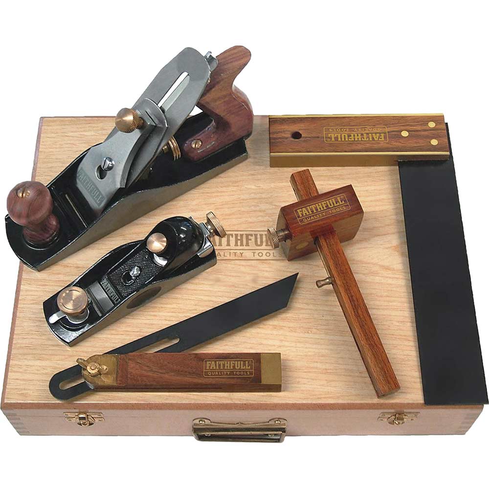 Image of Faithfull 5 Piece Carpenters Woodworking Tool Kit