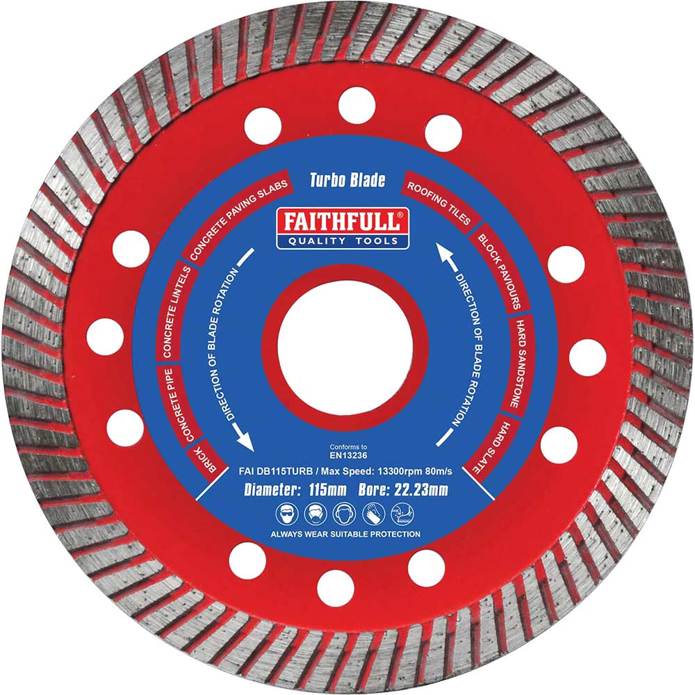 Photo of Faithfull Turbo Cut Diamond Cutting Disc 115mm