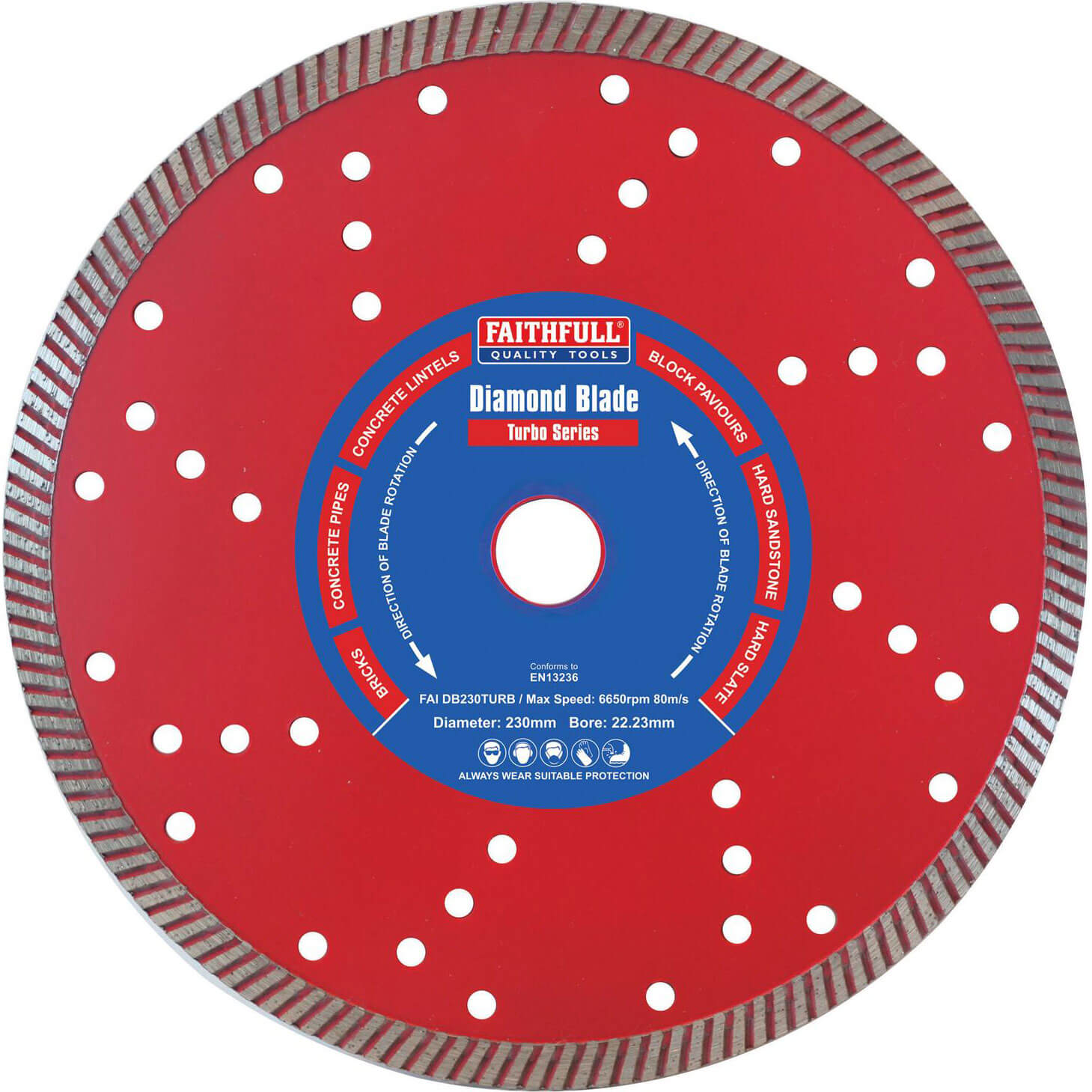 Photo of Faithfull Turbo Cut Diamond Cutting Disc 230mm