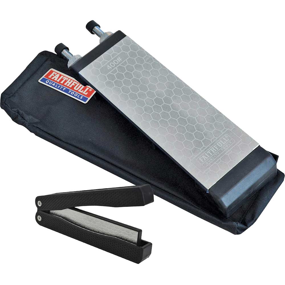 Photo of Faithfull Diamond Sharpening Stone And Folding Pocket Sharpener