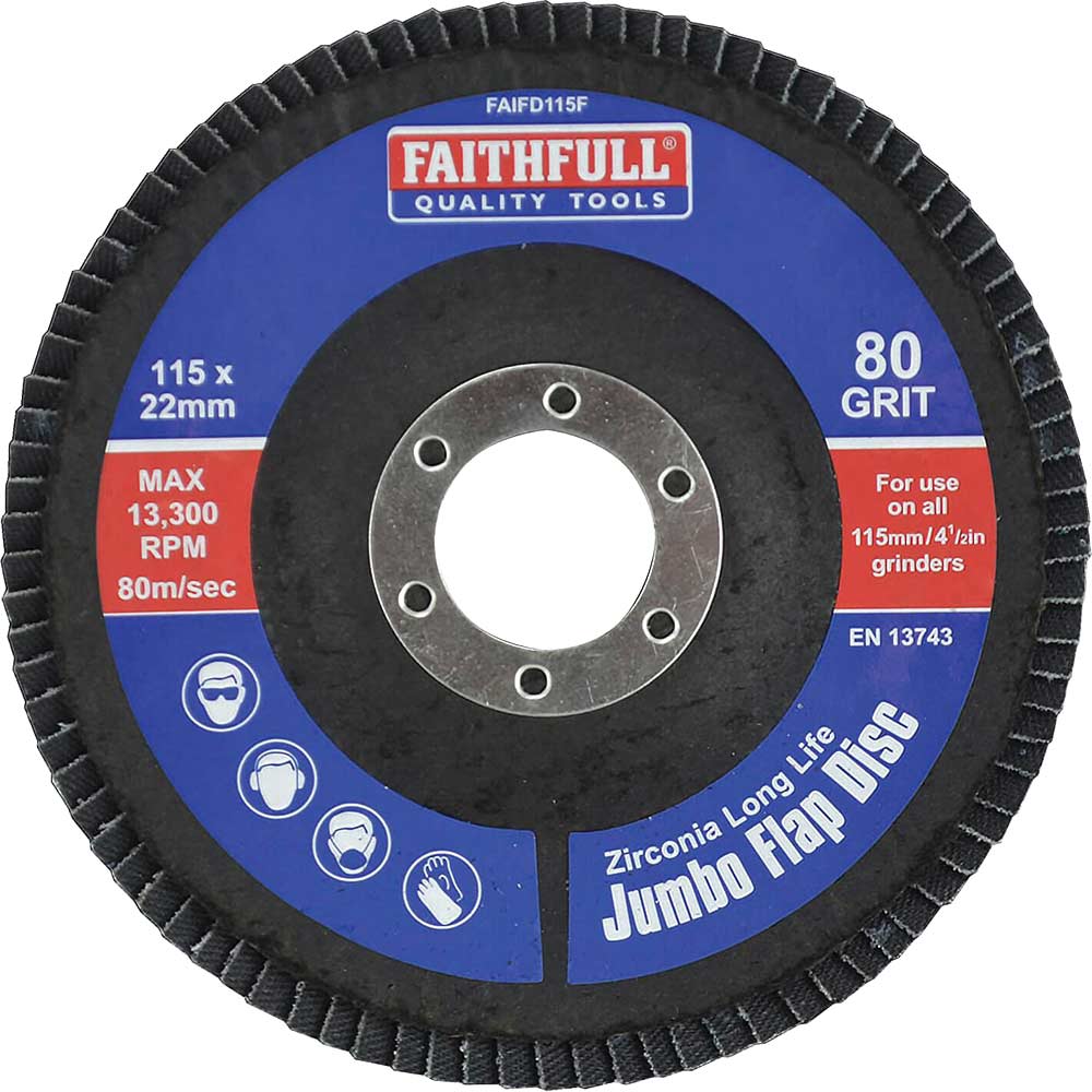 Image of Faithfull Zirconium Abrasive Flap Disc 115mm Fine