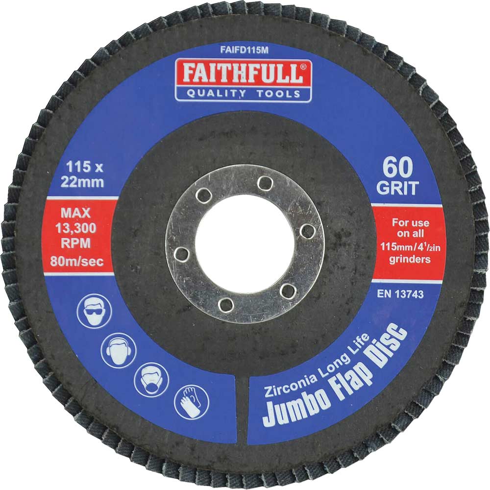 Photo of Faithfull Zirconium Abrasive Flap Disc 115mm Medium