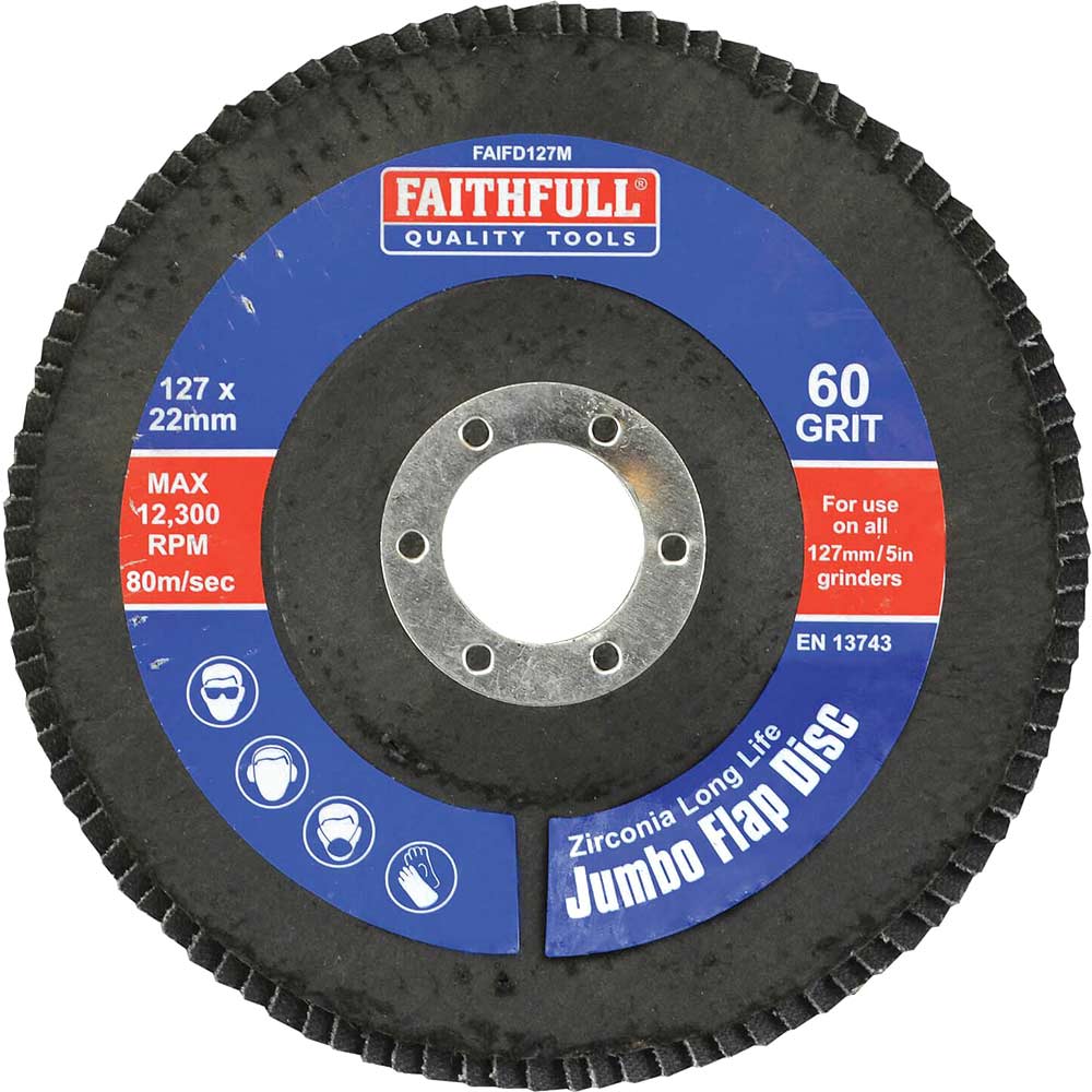 Image of Faithfull Zirconium Abrasive Flap Disc 125mm Medium