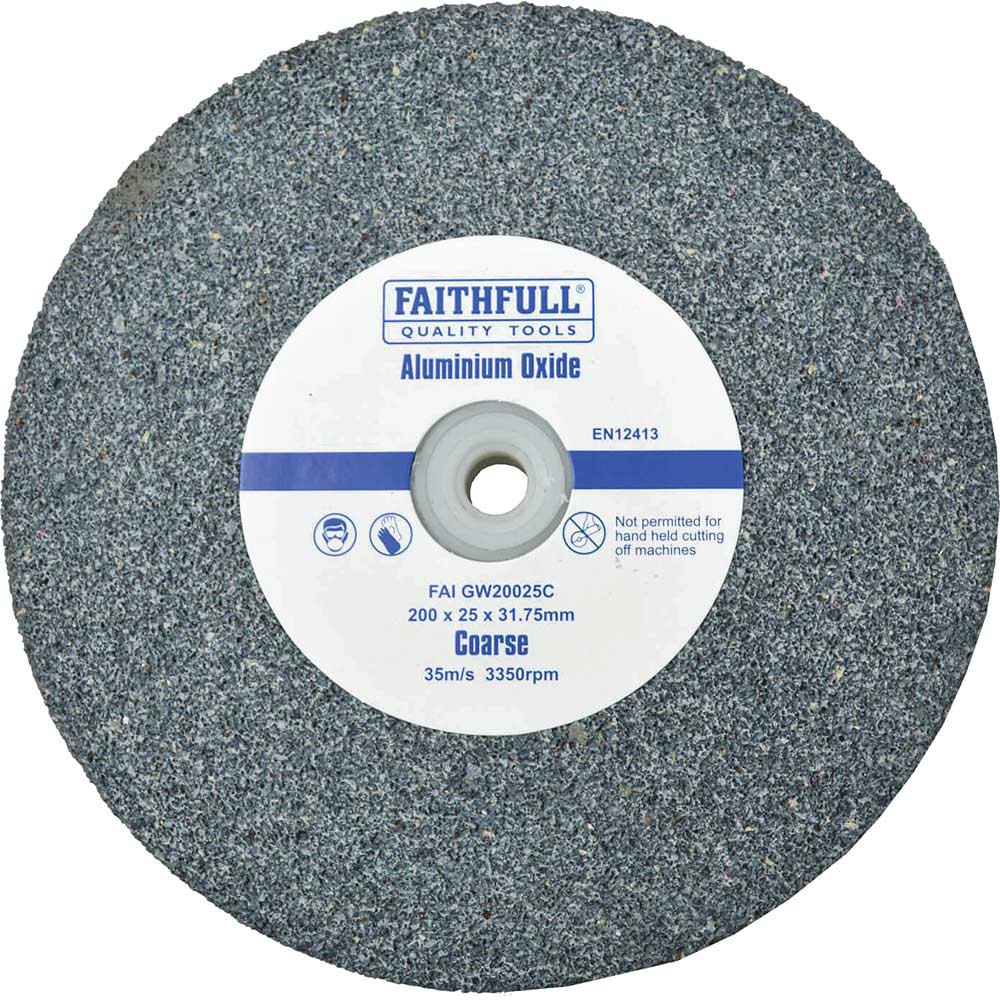 Image of Faithfull Aluminium Oxide Grinding Wheel 200mm 25mm Coarse