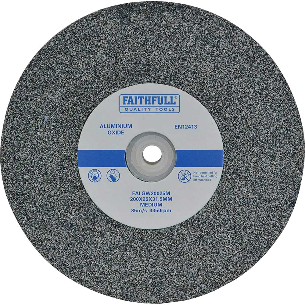 Photo of Faithfull Aluminium Oxide Grinding Wheel 200mm 25mm Medium