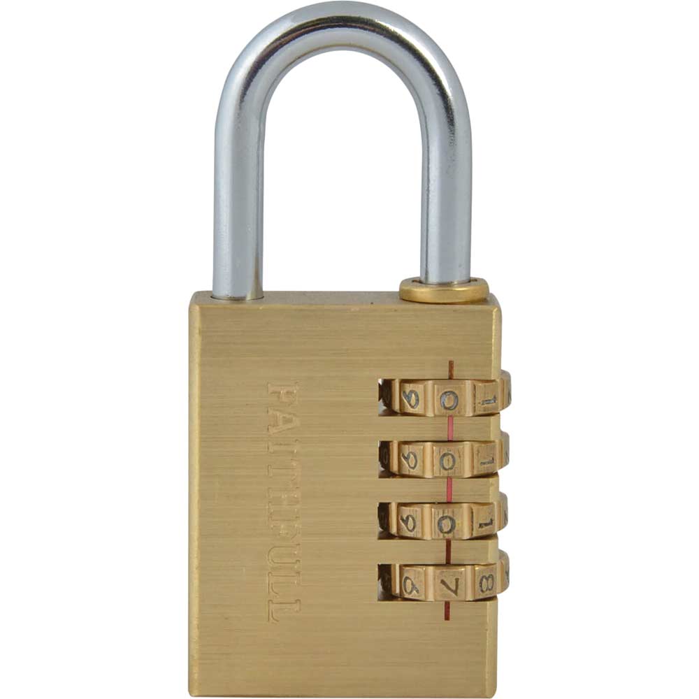 Photo of Faithfull Brass Combination Padlock 38mm Standard