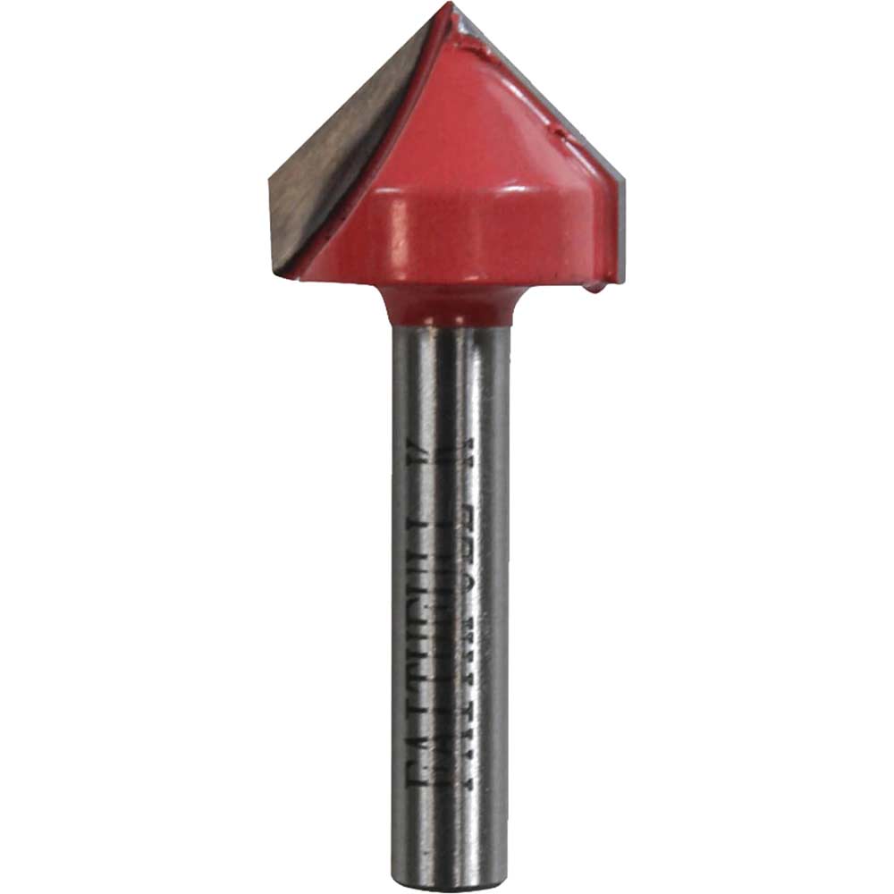 Image of Faithfull V Groove Router Bit 19mm 13mm 1/4"