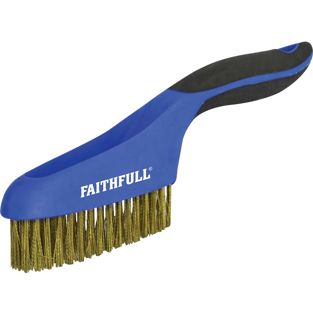 Photo of Faithfull Brass Wire Scratch Brush 4 Rows