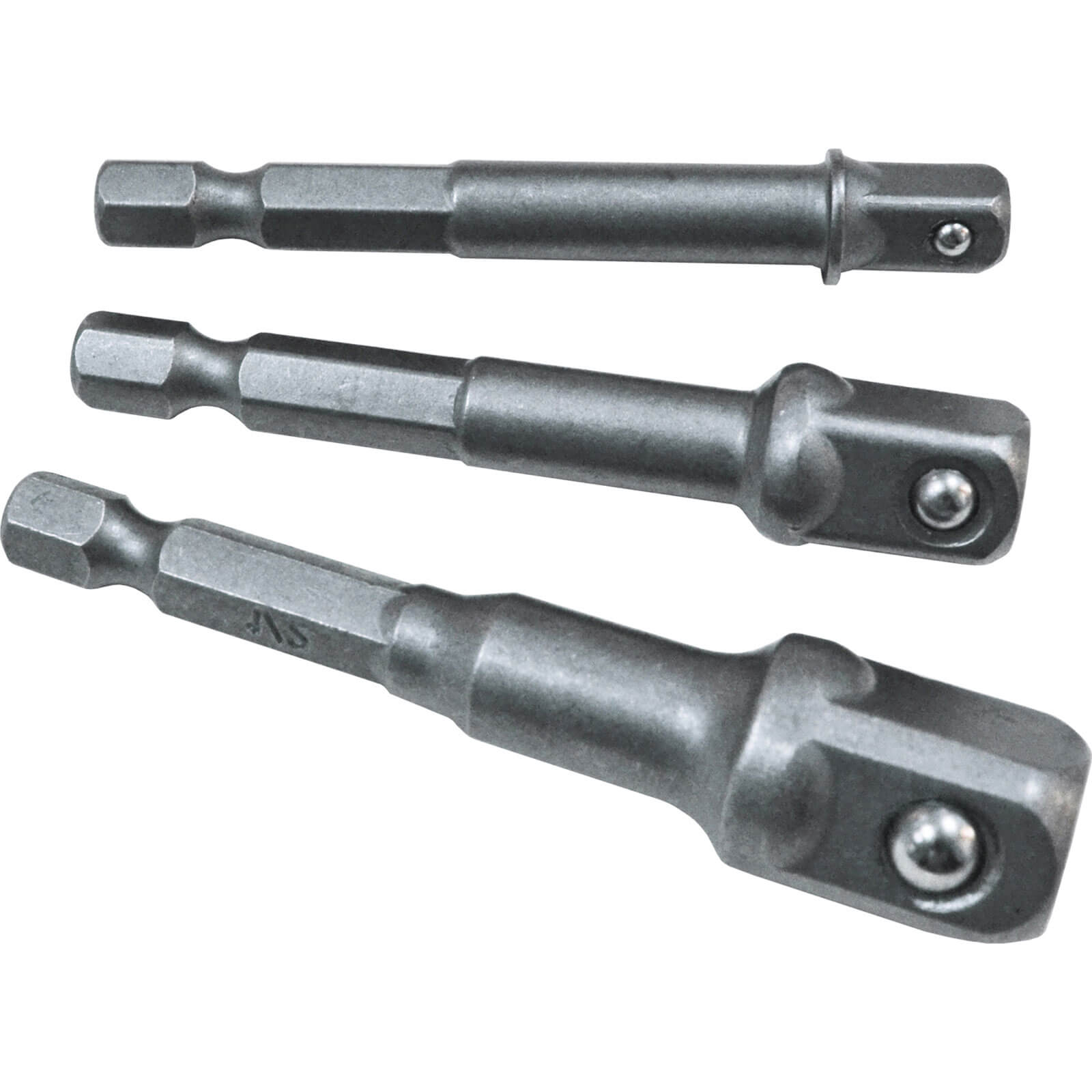 Image of Faithfull 3 Piece 1/4" Hex to Square Drive Adaptor Set