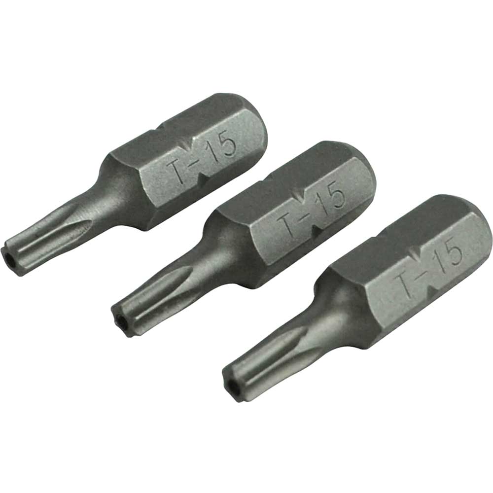 Photo of Faithfull S2 Security Torx Screwdriver Bits T15 25mm Pack Of 3