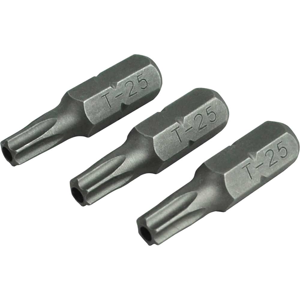 Photo of Faithfull S2 Security Torx Screwdriver Bits T25 25mm Pack Of 3