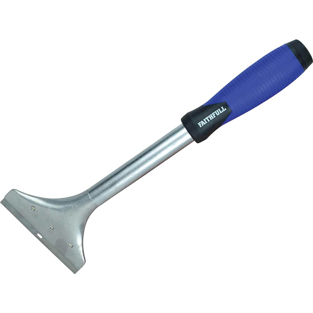 Image of Faithfull Soft Grip Long Handled Heavy Duty Scraper 100mm