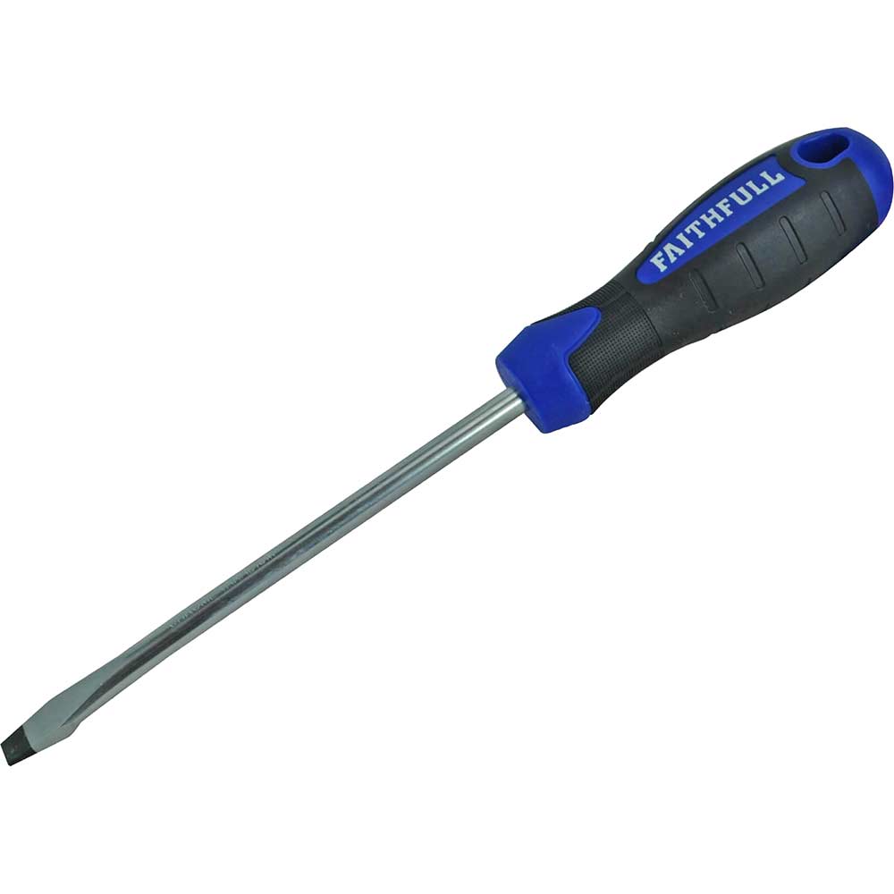 Photo of Faithfull Soft Grip Flared Slotted Tip Screwdriver 8mm 150mm