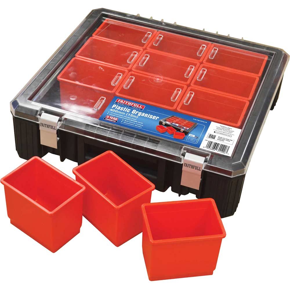 Faithfull TBORG15 Tool Box 39.3 x 11.4 x 39.1 cm