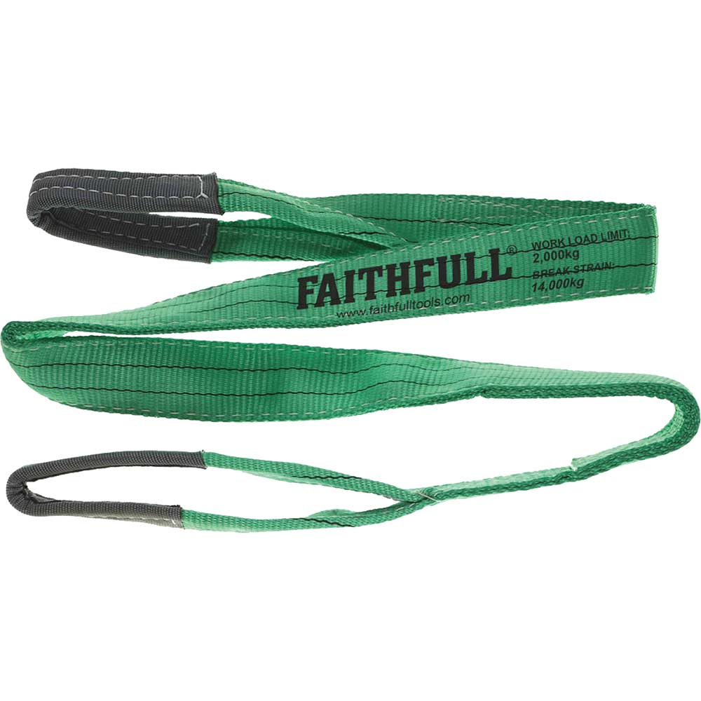 Photo of Faithfull Lifting Strap Reinforced Sling 2m 2 Tonne