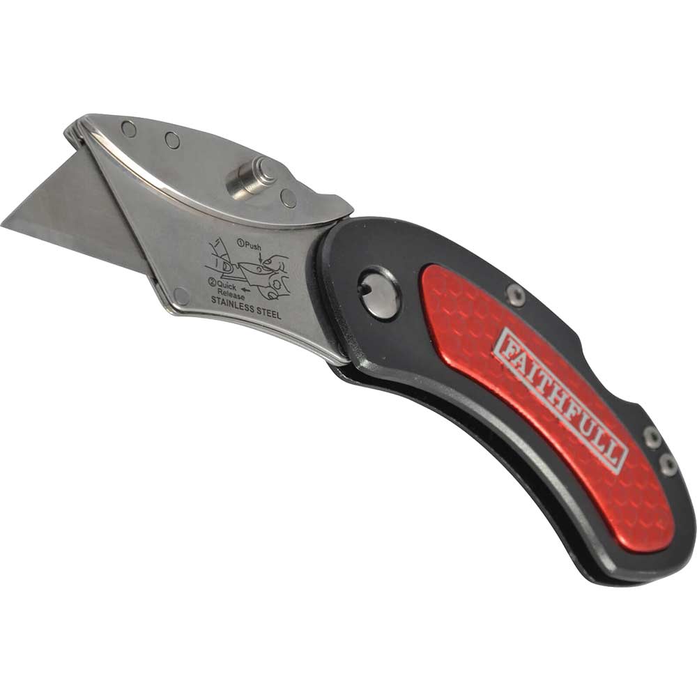 Faithfull Lockable Folding Utility Pocket Knife Utility Knives