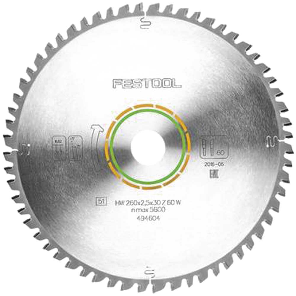 Photo of Festool Wood Cutting Plunge Saw Blade 260mm 60t 30mm