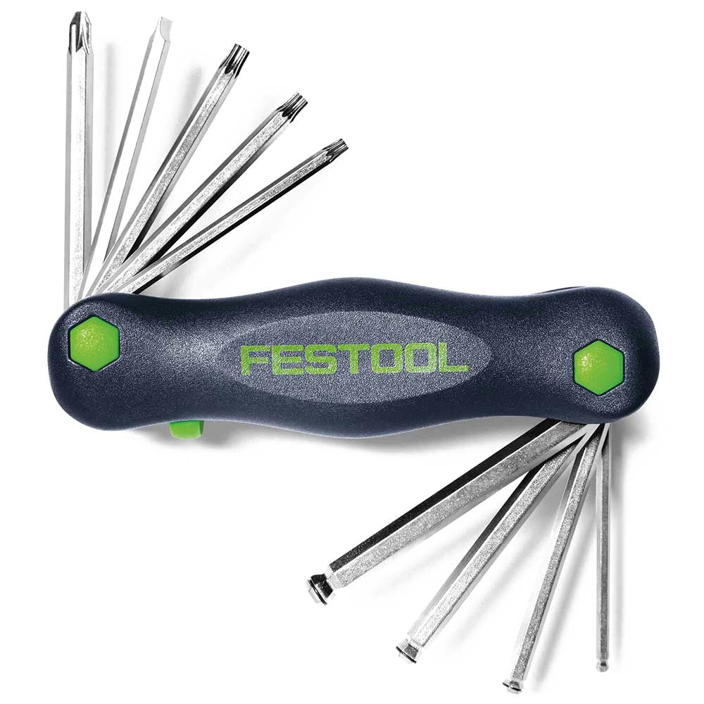 Photo of Festool Fan Toolie 9 Piece Folding Hex- Slotted- Pozi And Torx Key Set