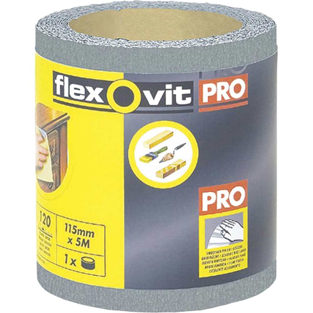 Image of Flexovit High Performance Finishing Sanding Roll 115mm 5m 120g