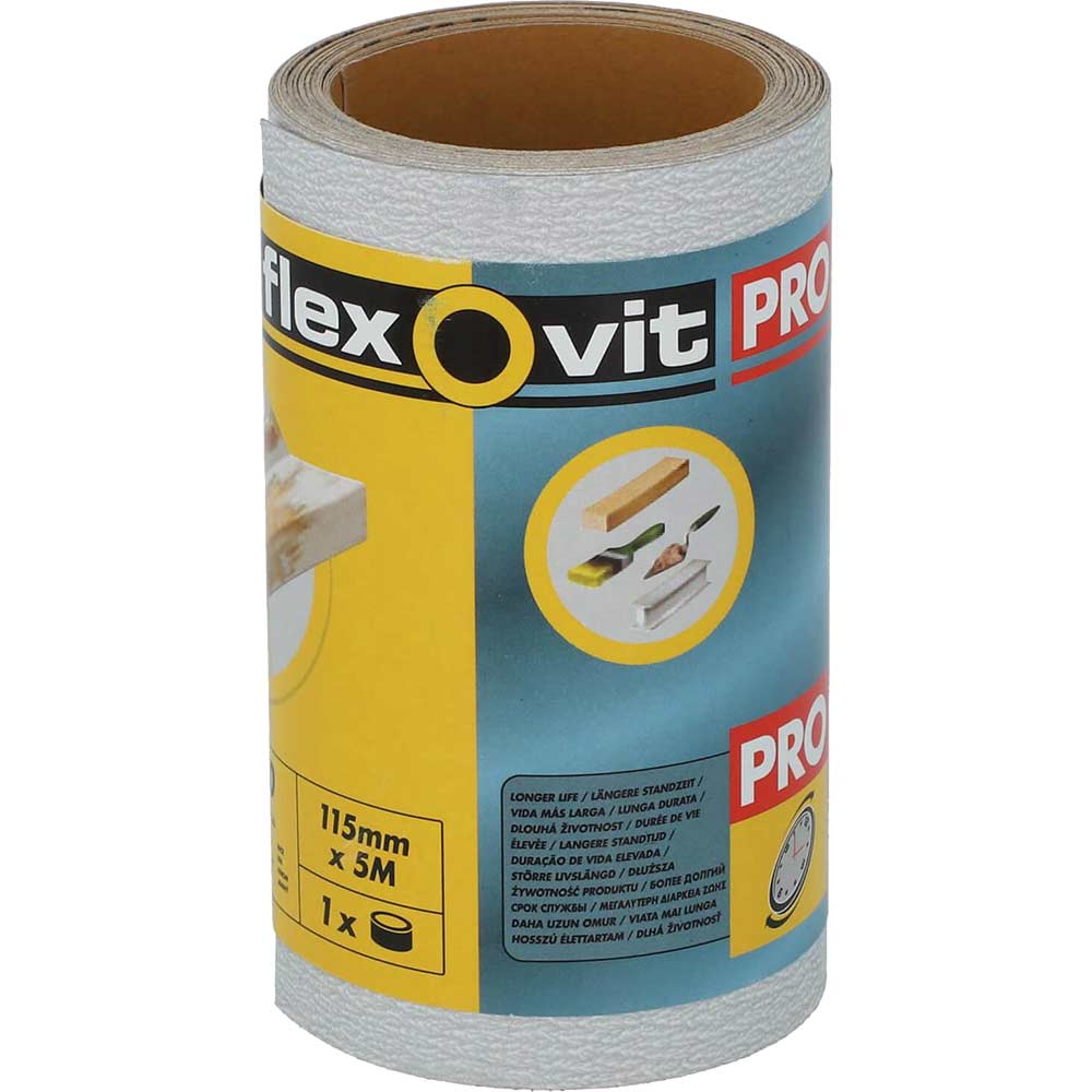 Image of Flexovit High Performance Finishing Sanding Roll 115mm 5m 320g