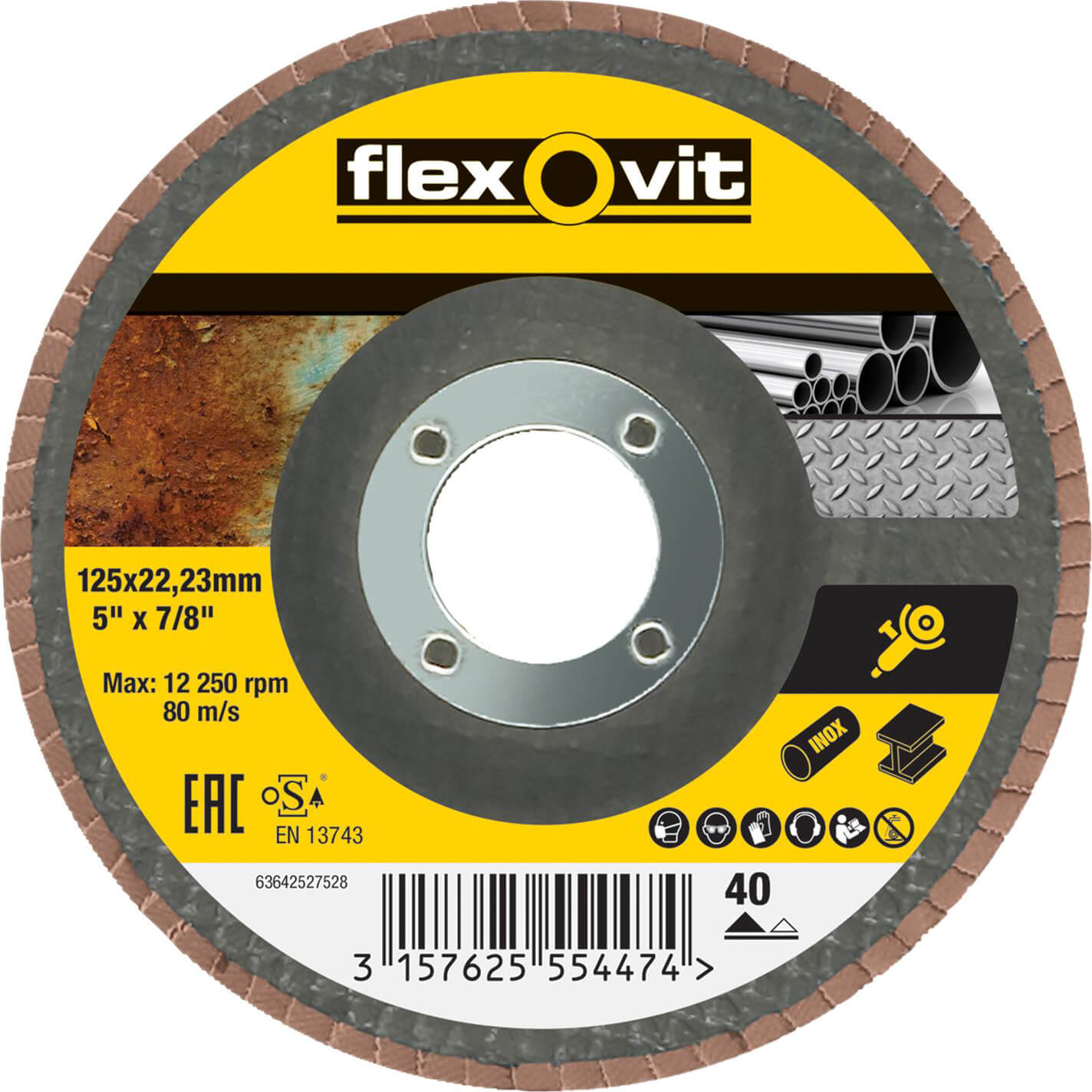 Photo of Flexovit Abrasive Flap Disc 125mm 40g