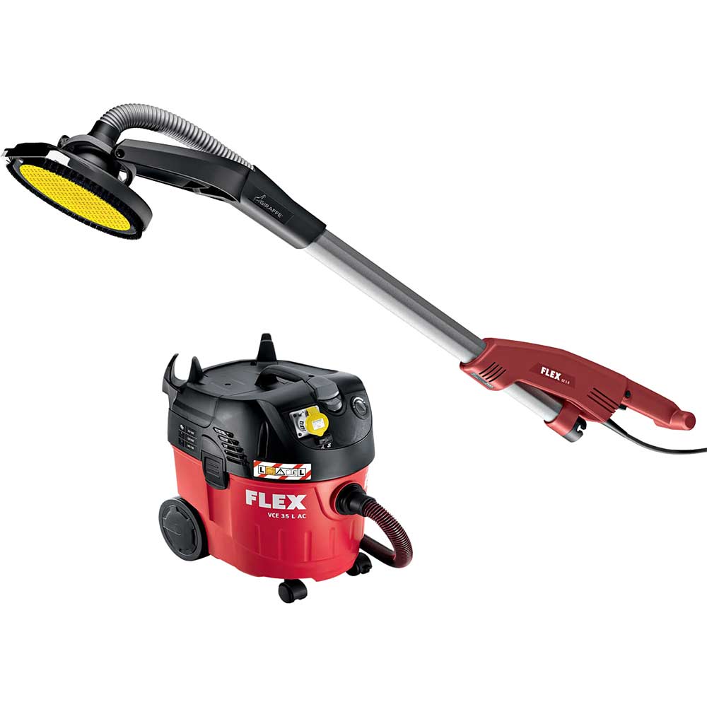 Flex VCE35 Wet and Dry Vacuum and GE5R+TBL Dry Wall Sander Kit Disc Sanders
