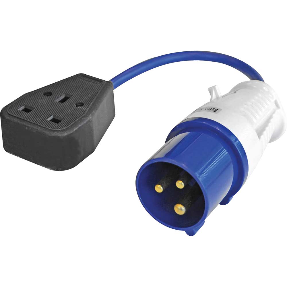 Image of Faithfull Fly Lead Single Socket Converts 16 amp to 240v 3 Pin Socket