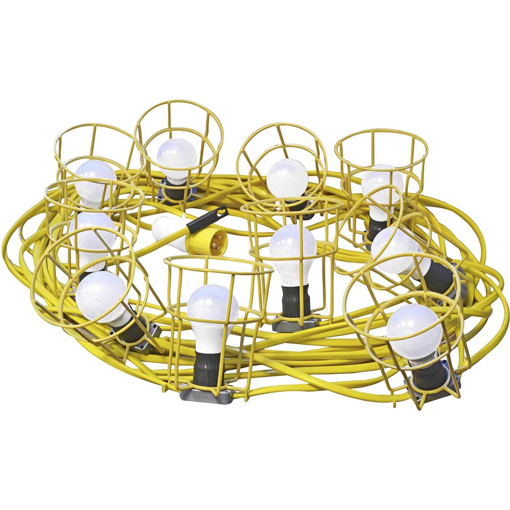 Image of Faithfull Festoon Lights 22 Metres with 10 Lamps 110v