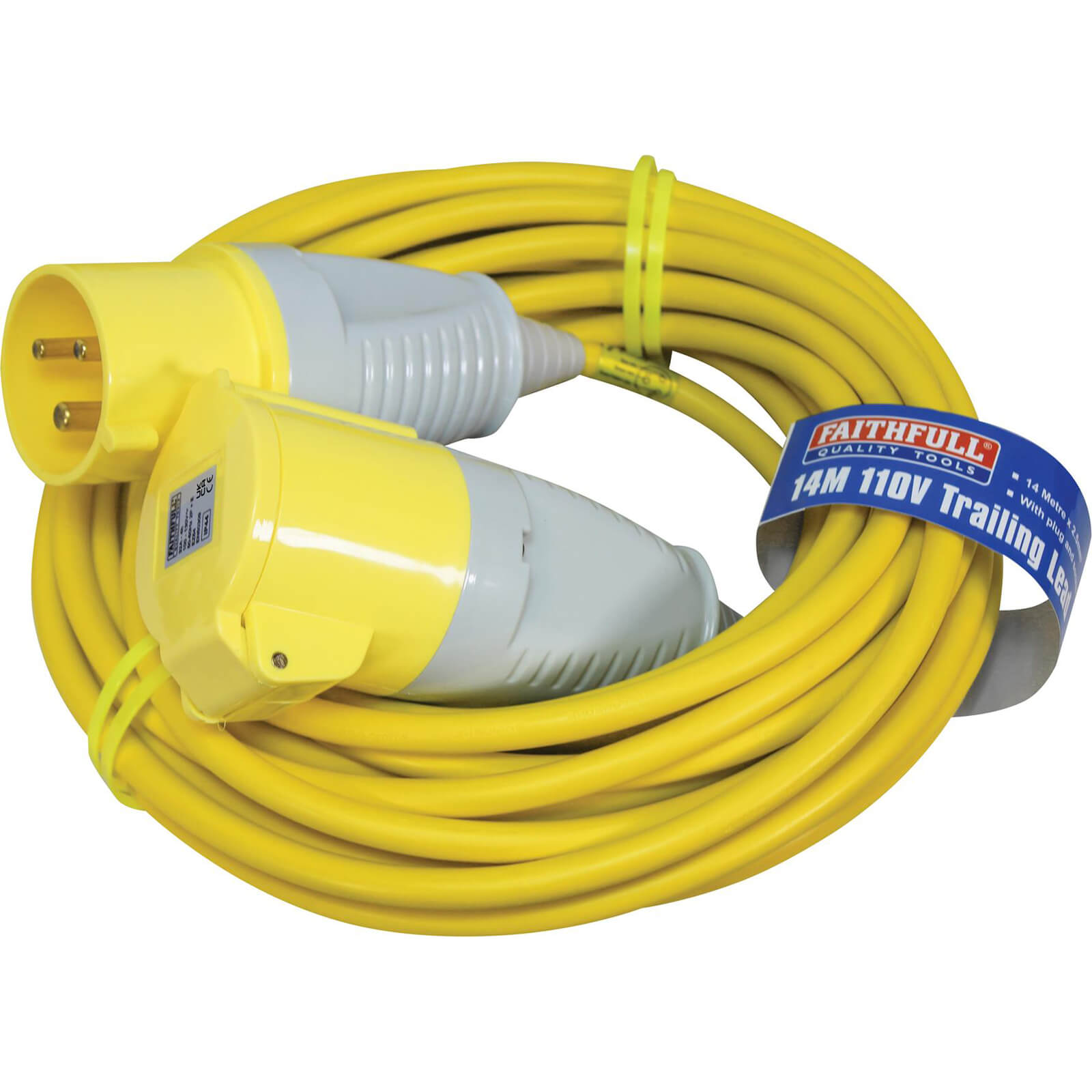 Sirius Extension Trailing Lead 16 amp Heavy Duty Yellow Cable 110v