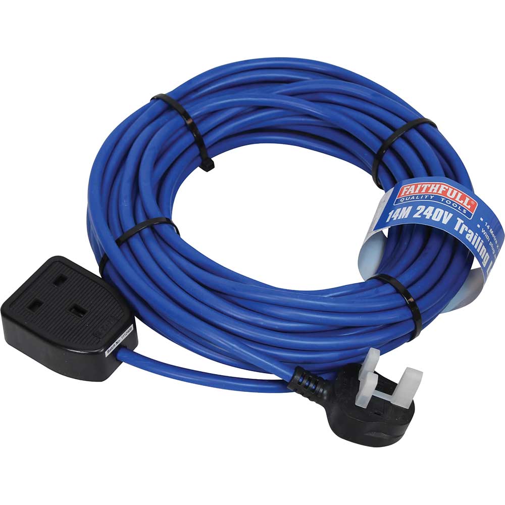 Image of Faithfull Extension Trailing Lead 13amp Blue Cable 240v 240v