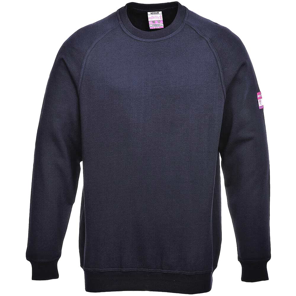 Photo of Modaflame Mens Flame Resistant Antistatic Long Sleeve Sweatshirt Navy M