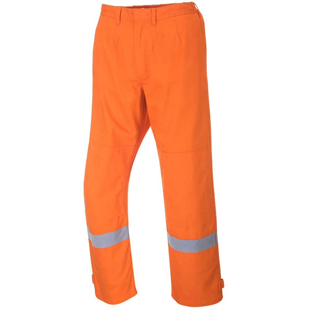 Photo of Biz Flame Plus Mens Flame Resistant Trousers Orange Small 32