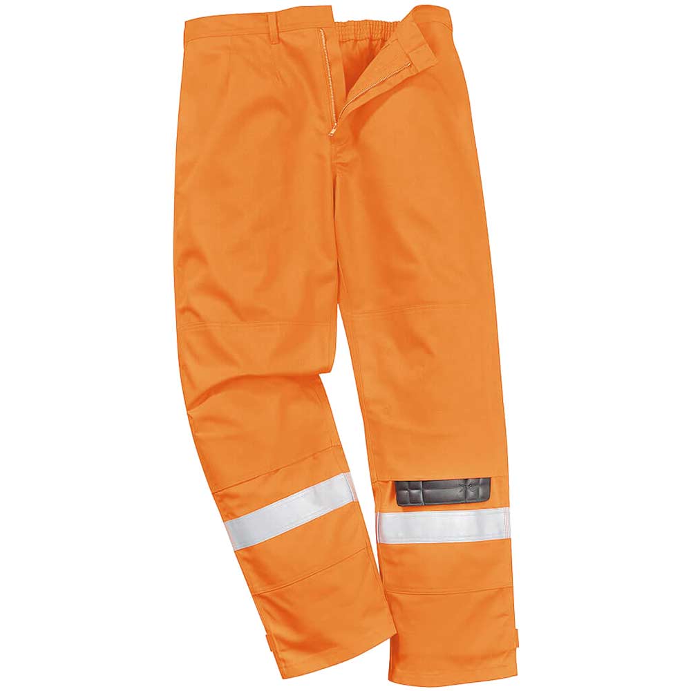 Photo of Biz Flame Plus Mens Flame Resistant Trousers Orange Medium 34