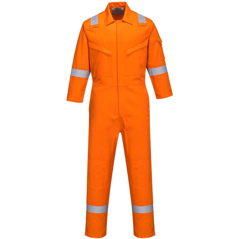 Image of Biz Flame Ladies Plus Anti Static Flame Resistant Overall Orange L