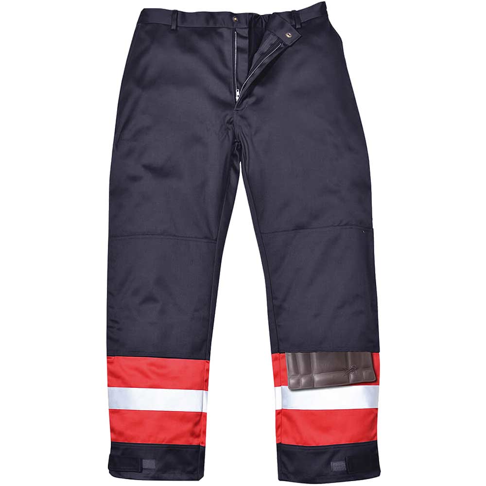 Photo of Biz Flame Mens Flame Resistant Plus Trousers Navy Blue Extra Large 32
