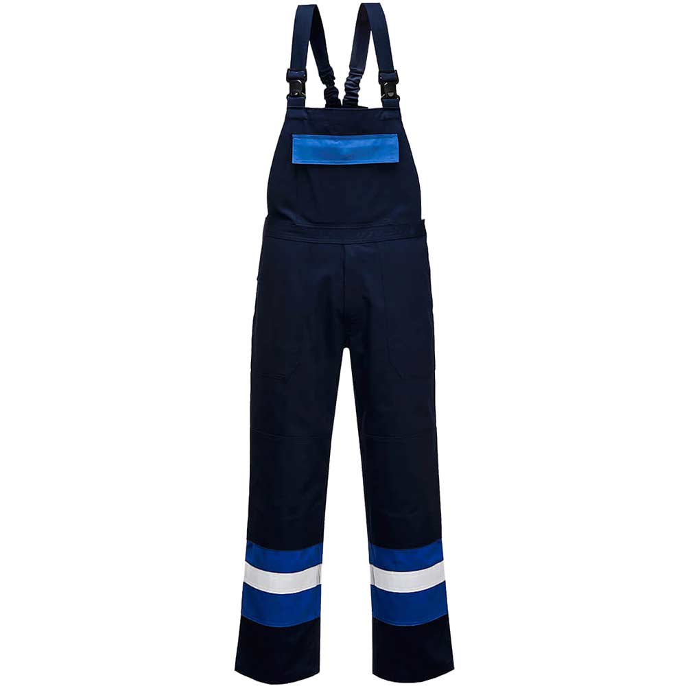 Photo of Biz Flame Mens Flame Resistant Plus Bib And Brace Navy / Royal Blue S