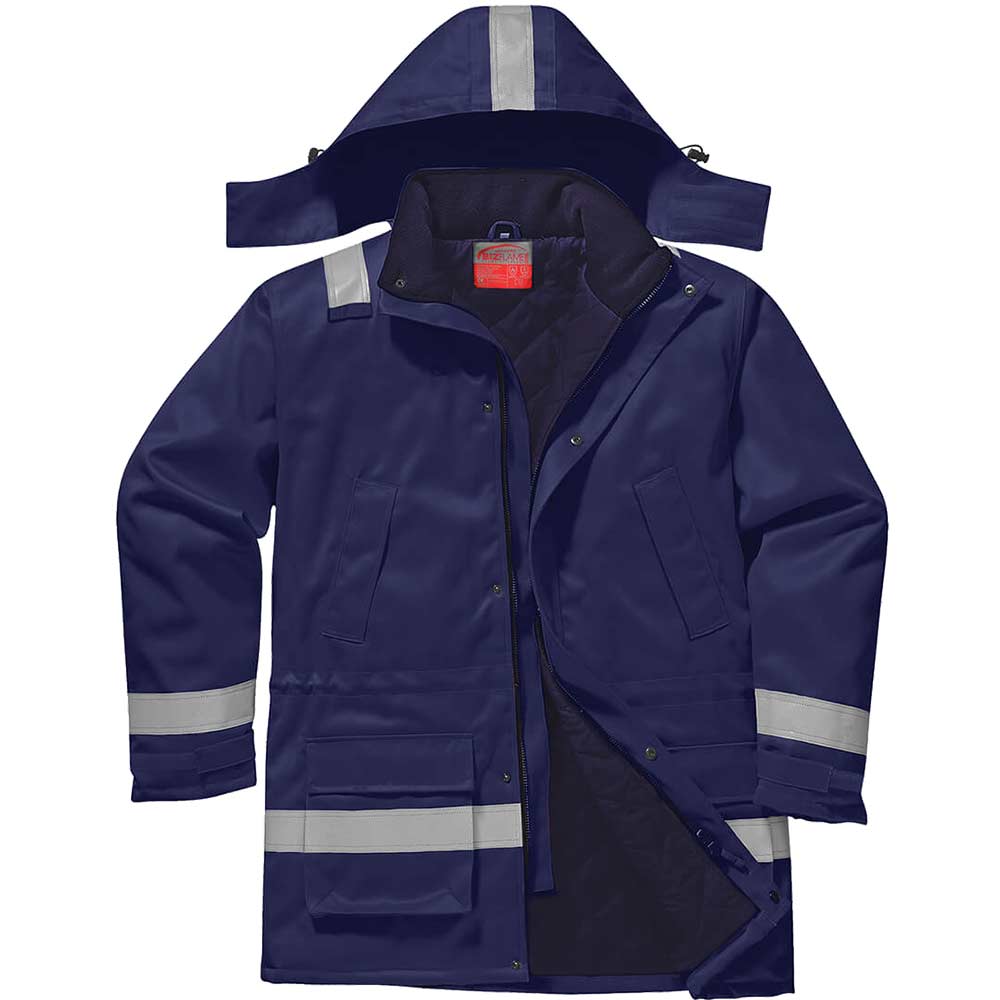 Photo of Biz Flame Mens Flame Resistant Antistatic Winter Jacket Navy 3xl