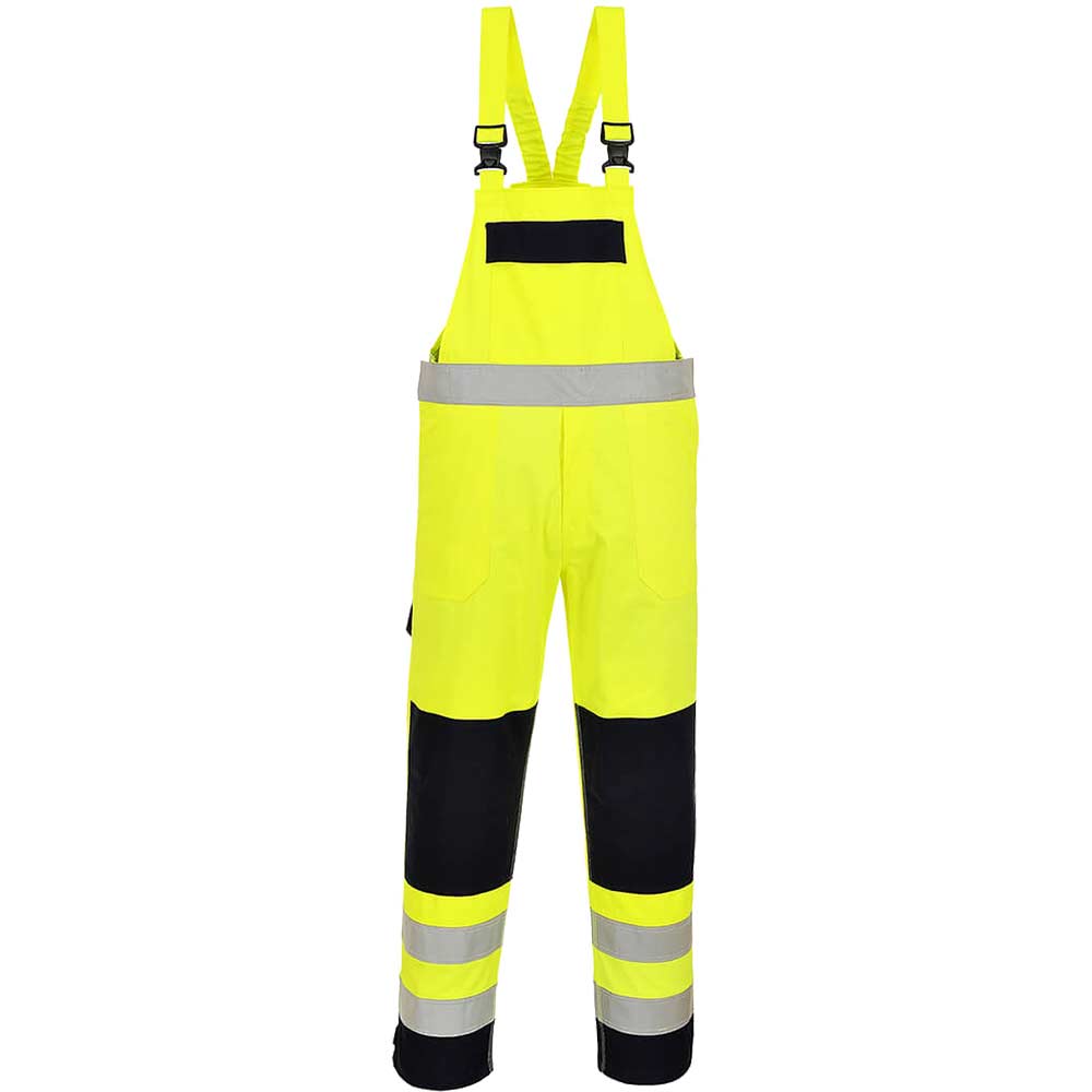 Photo of Biz Flame Hi Vis Multi-norm Flame Resistant Bib And Brace Yellow / Navy 2xl