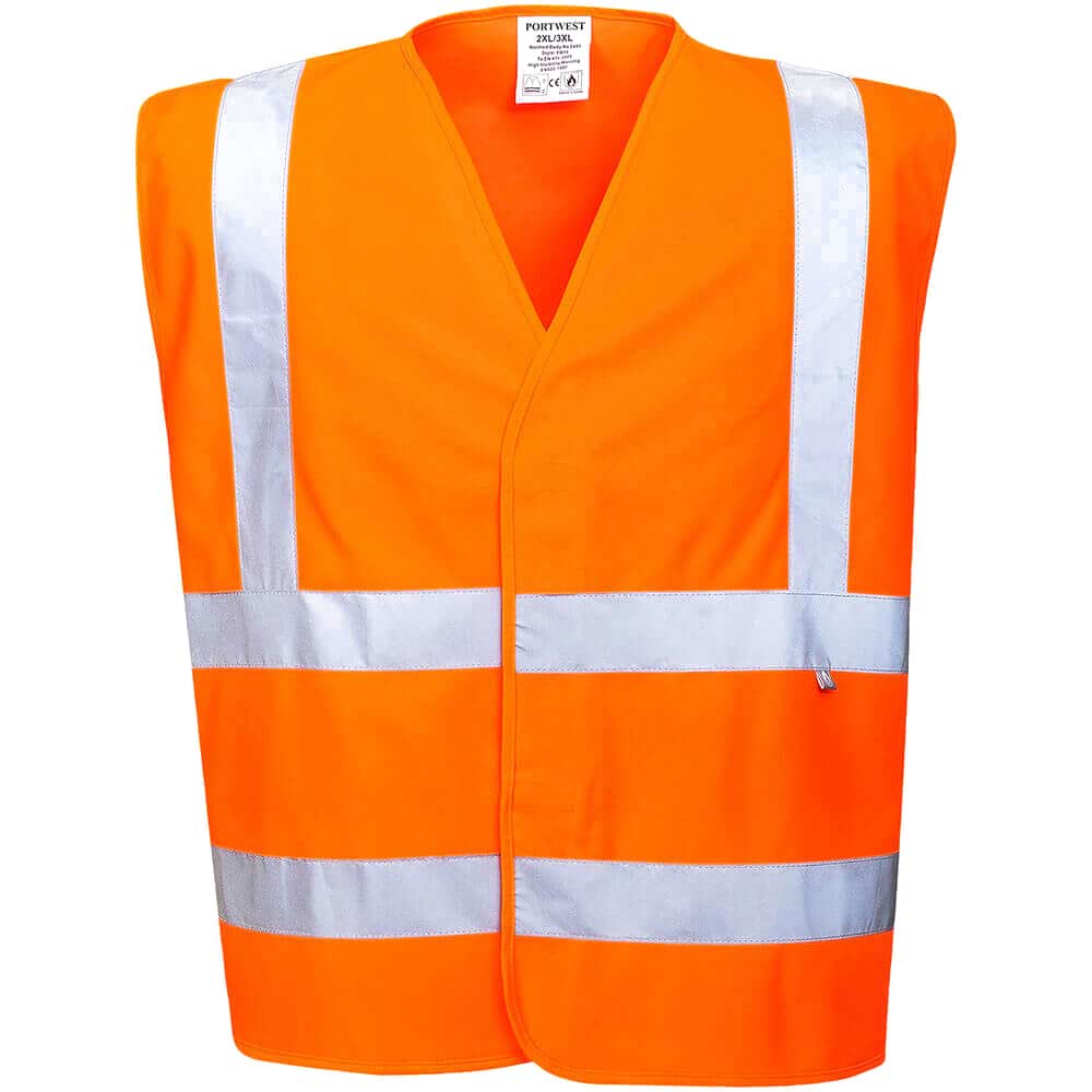 Image of Biz Flame Hi Vis Flame Resistant Vest Orange 4XL