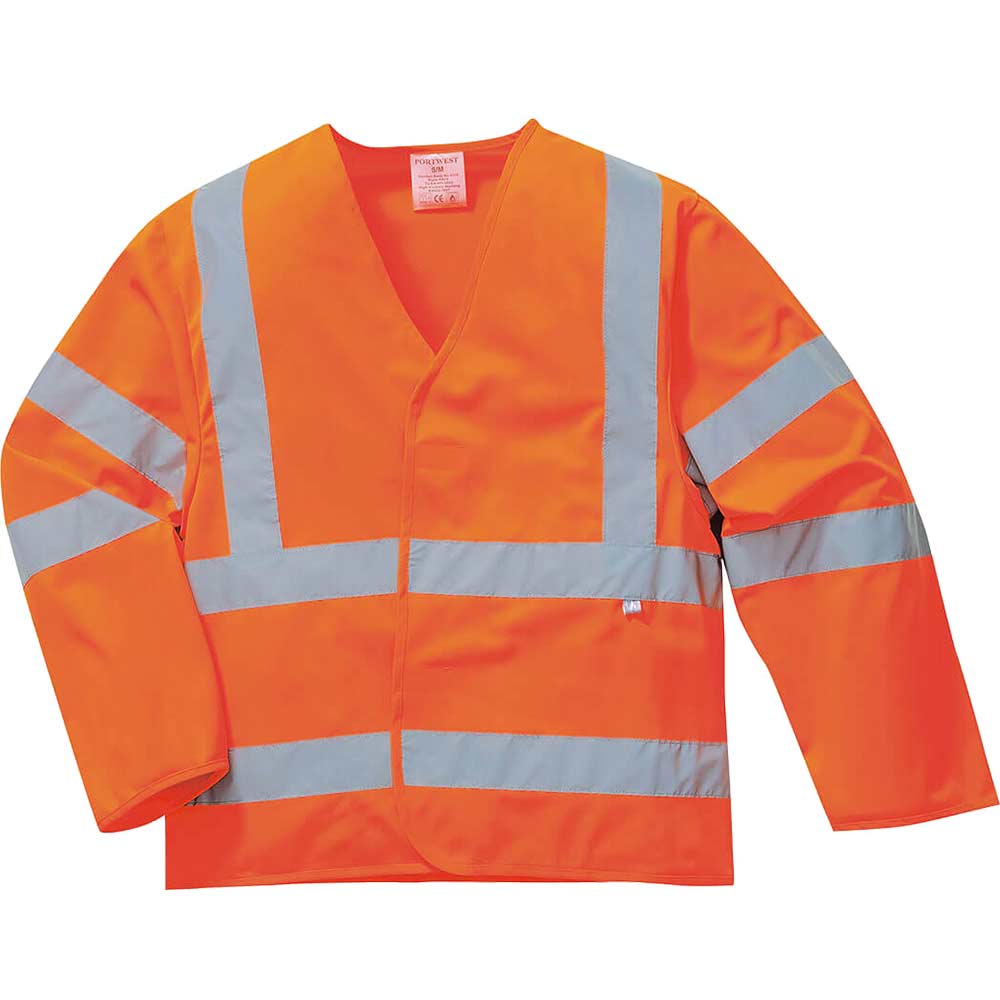 Image of Biz Flame Class 3 Hi Vis Anti Static Flame Resistant Jacket Orange L / XL