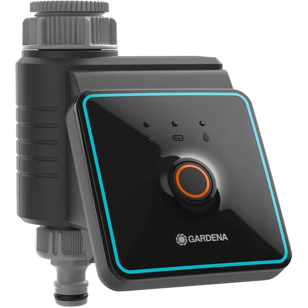 Gardena Timer Dell'acqua Con Connettore Per Tubo, Elettronica Impermeabile, 17 Combinazioni Di Irrigazione, LED Batteria Scarica
