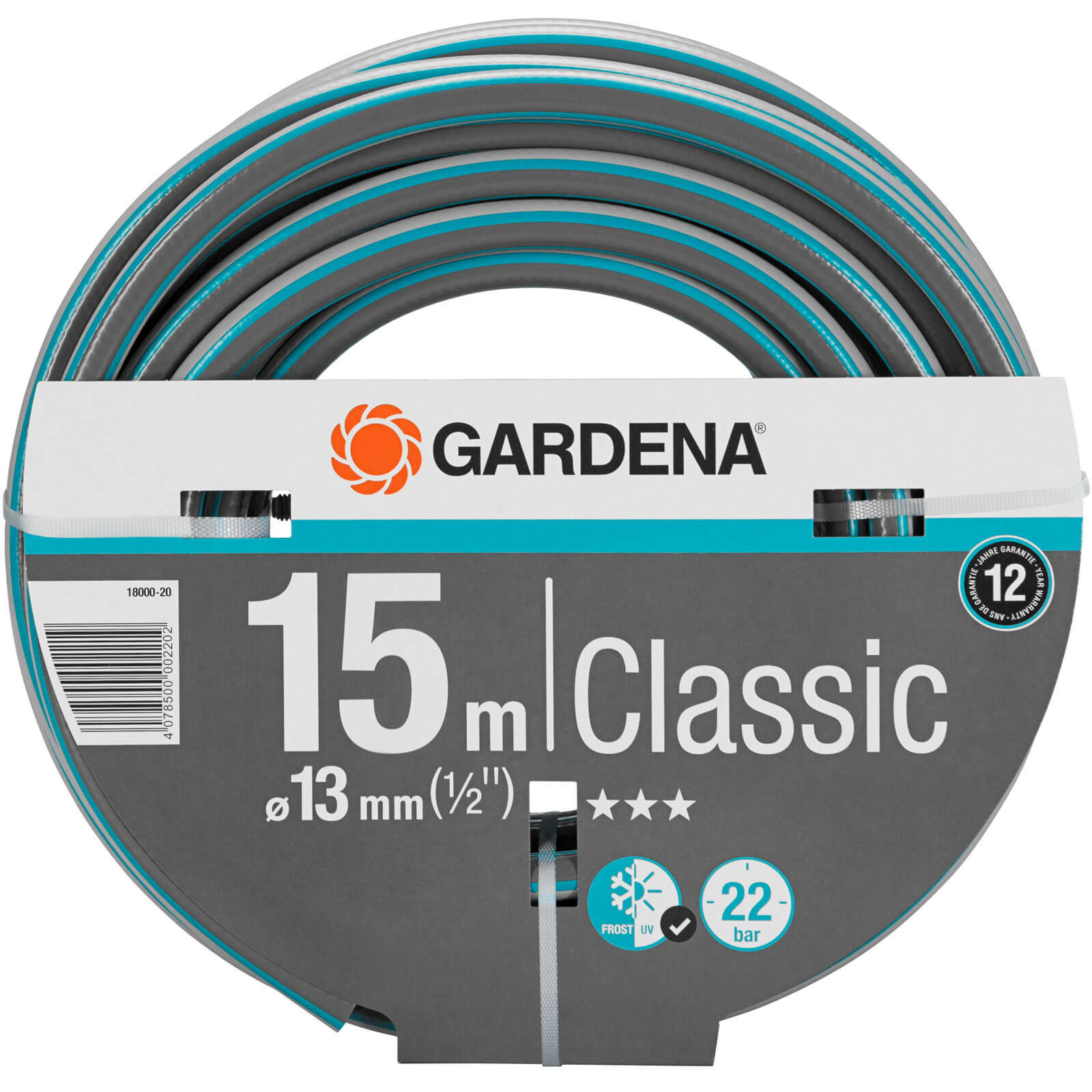 Gardena Classic Hose Pipe 3/4" / 19mm 50m Blue & Grey