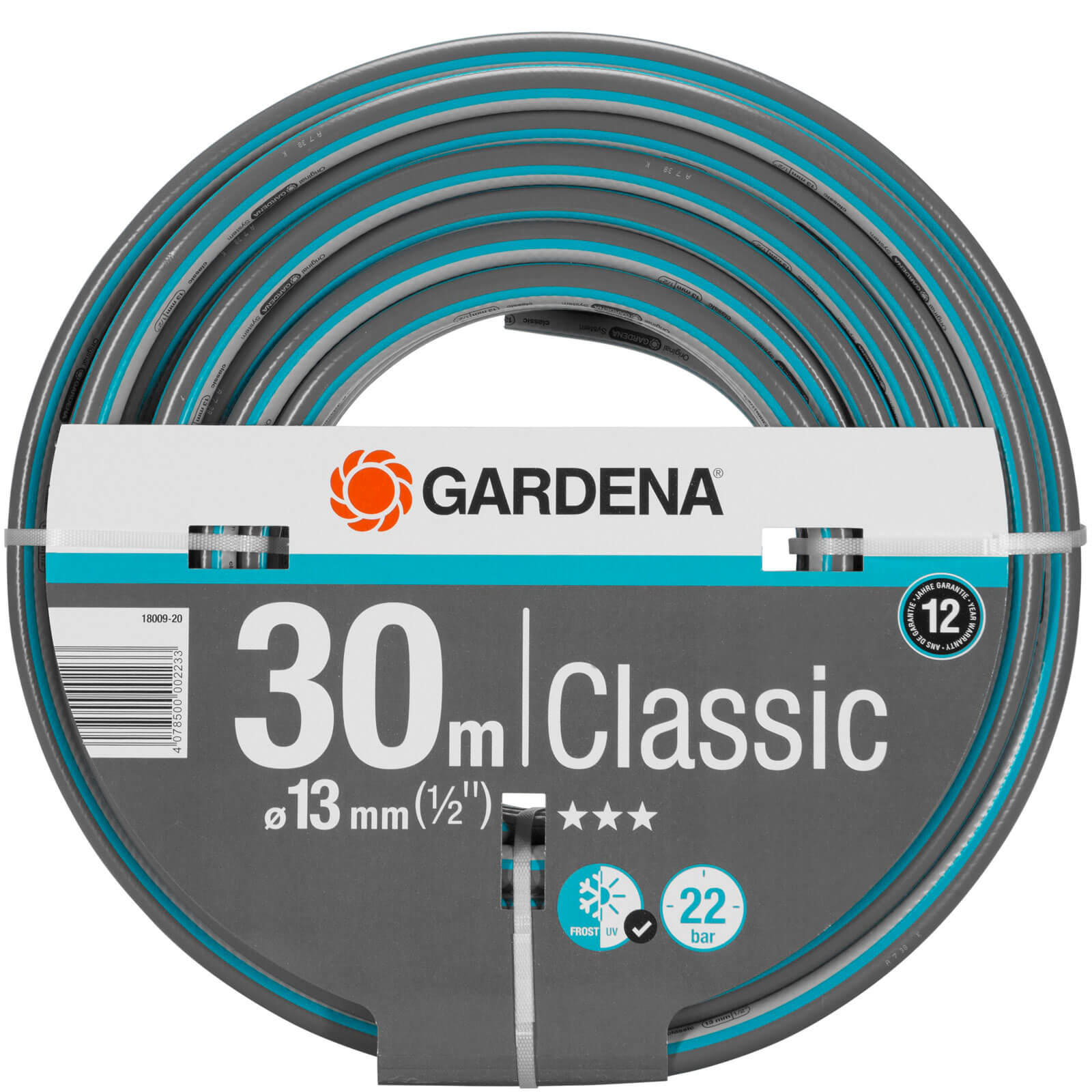 Gardena Classic Hose Pipe 1/2" / 12.5mm 30m Blue & Grey