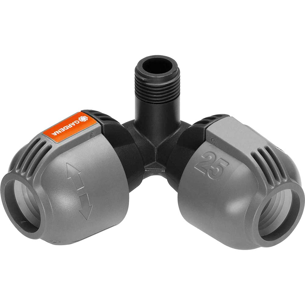 Photo of Gardena Sprinklersystem Angled L Piece Connector 25mm X 1/2