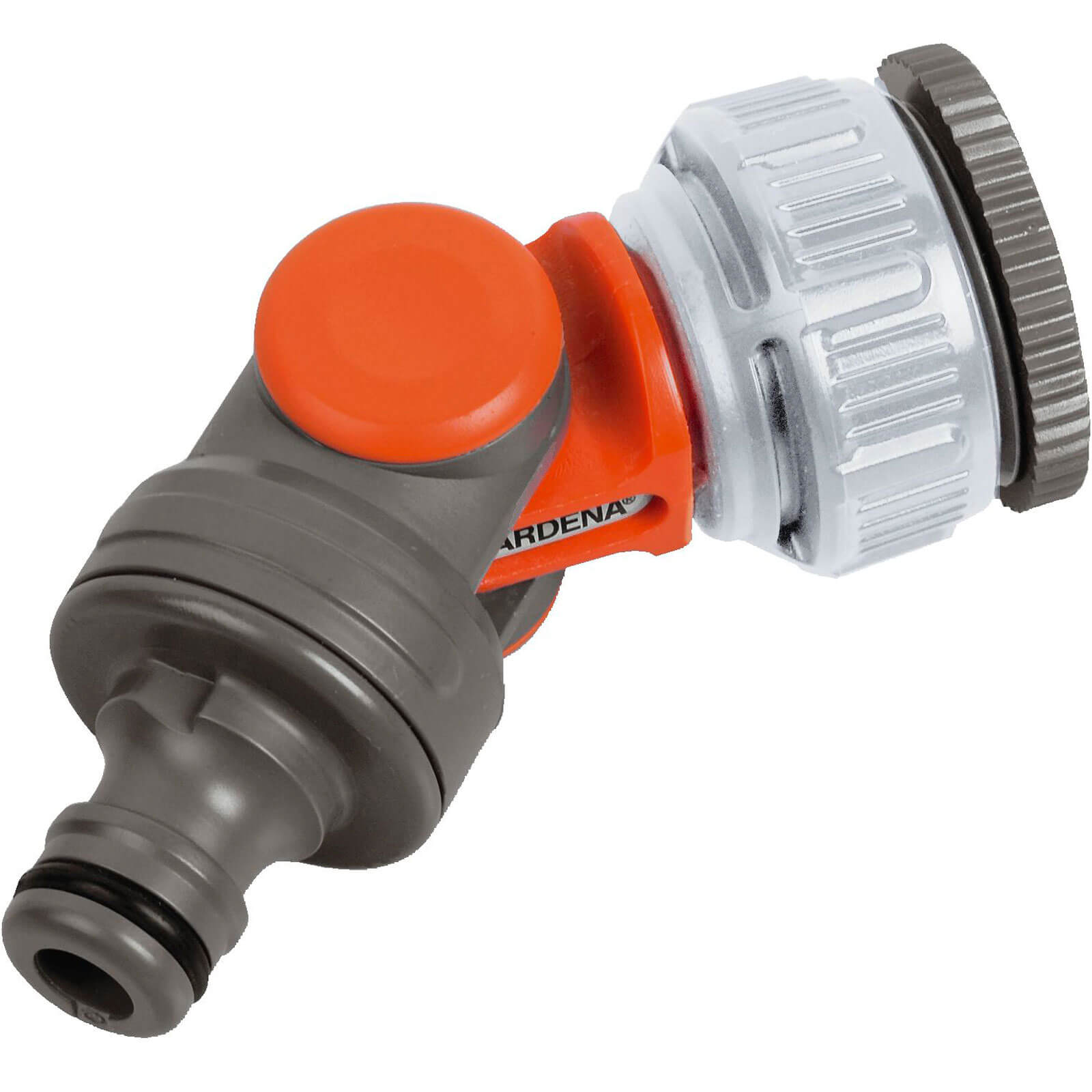 Image of Gardena ORIGINAL Angled Threaded Tap Hose Pipe Connector 21 & 26.5mm